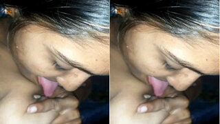 Desi Girl Sucking Her Boobs | Viral MMS Desi