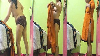 Sexy Desi Wife Wearing Cloths | Viral MMS Desi
